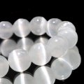ブレス　セレナイト＜モロッコ産＞　丸　約10mm　精霊　月の女神　エネルギー　浄化　癒し　パワーストーン　天然石　品番：17499