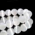 ブレス　セレナイト＜モロッコ産＞　丸　約8mm　精霊　月の女神　エネルギー　浄化　癒し　パワーストーン　天然石　品番：17498