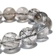画像1: ブレス　ブラックルチル＜ブラジル産＞　丸　約13mm　浄化　純化　パワーストーン　天然石　品番：17512 (1)