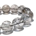 ブレス　ブラックルチル＜ブラジル産＞　丸　約13mm　浄化　純化　パワーストーン　天然石　品番：17512