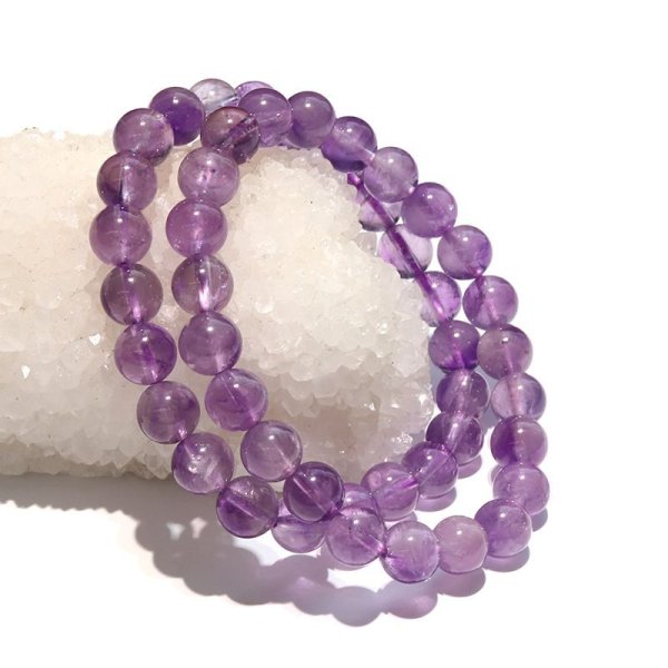 画像5: 【日本銘石】ブレス　群馬アメジスト＜群馬県＞　丸　約8mm　真実の愛　絆を深める　リラックス　パワーストーン　天然石　品番：17515