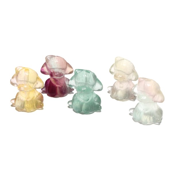 画像4: 置物　ミニ彫り物　フローライト　プードル　1個　忠義　邪気を払う　創造力　癒し　浄化　天然石　品番： 15465