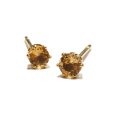 画像1: 誕生石ピアス　シトリン　約3mm　突き刺し型　ステンレス　ゴールド　日本製　11月誕生石　幸運　金運　仕事運　パワーストーン　天然石　品番：17673 (1)