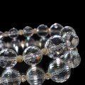 【現品限り】ブレス　ハンドカット　水晶×ルチル　日本製　浄化　クォーツ　金運　財運　ギャンブル運　パワーストーン　天然石　品番：17678
