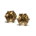 ピアス　シトリン　約6mm　突き刺し型　ステンレス　シルバー　日本製　幸運　金運　仕事運　パワーストーン　天然石　品番：17725