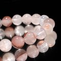 ブレス　マニカラン水晶＜ヒマラヤ産＞　AAAランク　薄ピンク　丸　約8mm　浄化　ヒーリング　パワーストーン　天然石　品番：17747