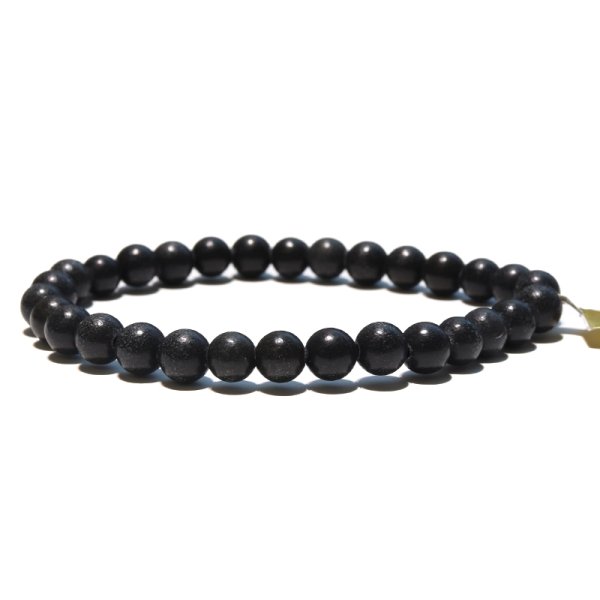 画像3: ブレス　ブラックアゼツライト＜アメリカ産＞　丸　約6mm　H&E社　証明書付き　闇に含まれた光　パワーストーン　天然石　品番：17770
