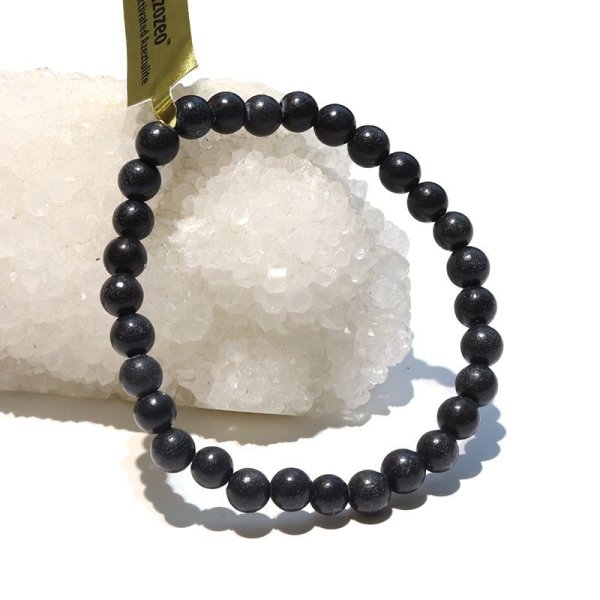 画像5: ブレス　ブラックアゼツライト＜アメリカ産＞　丸　約6mm　H&E社　証明書付き　闇に含まれた光　パワーストーン　天然石　品番：17770