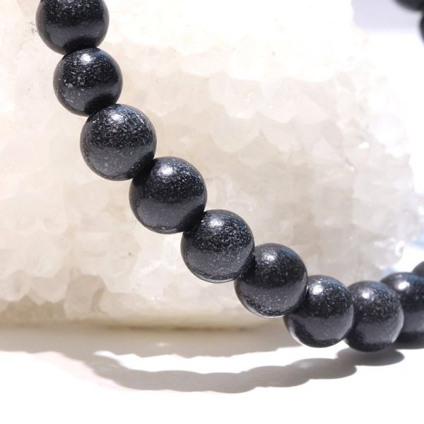 画像4: ブレス　ブラックアゼツライト＜アメリカ産＞　丸　約6mm　H&E社　証明書付き　闇に含まれた光　パワーストーン　天然石　品番：17770