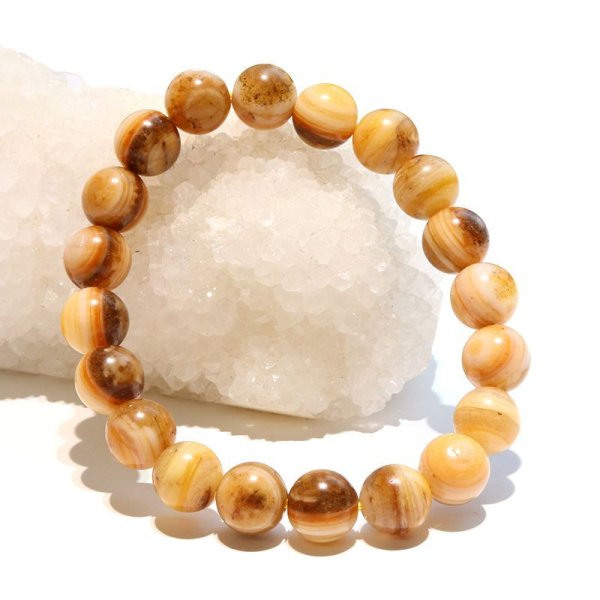 画像7: 【日本銘石】ブレス　北海道蛍光オパール＜北海道＞　約10mm　証明書付き　創造力　幸運　自由　寵愛　パワーストーン　天然石　品番：17779