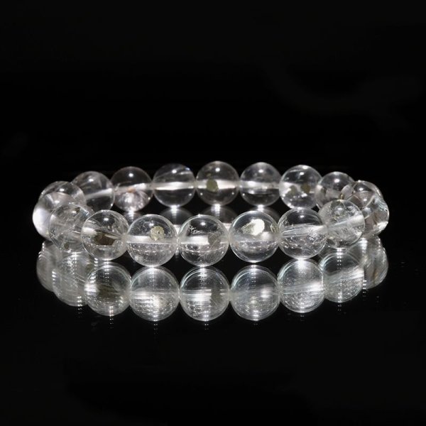 画像4: ブレス　マーカサイトインクォーツ＜ブラジル産＞　丸　約11〜11.5mm　マルカジット　強い意志　夢　願い　憧れ　パワーストーン　天然石　品番：17822