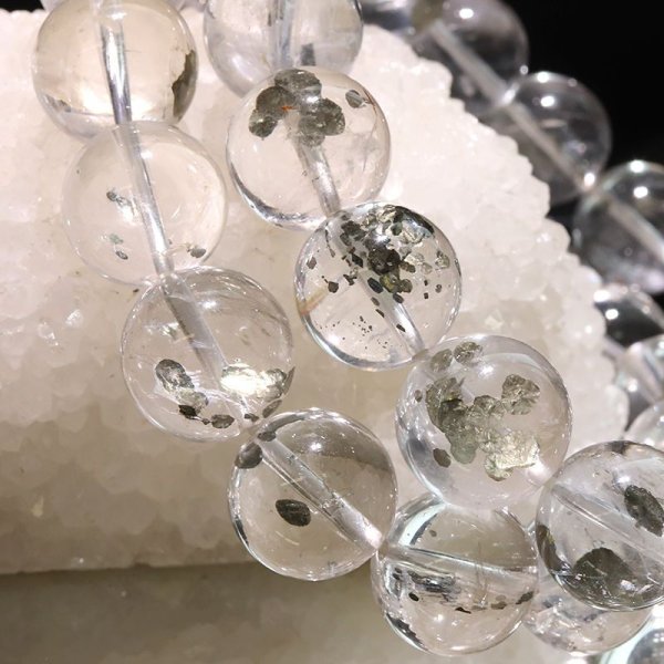 画像5: ブレス　マーカサイトインクォーツ＜ブラジル産＞　丸　約12.5mm　マルカジット　強い意志　夢　願い　憧れ　パワーストーン　天然石　品番：17825