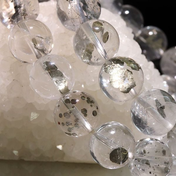 画像5: ブレス　マーカサイトインクォーツ＜ブラジル産＞　丸　約11.5mm　マルカジット　強い意志　夢　願い　憧れ　パワーストーン　天然石　品番：17823