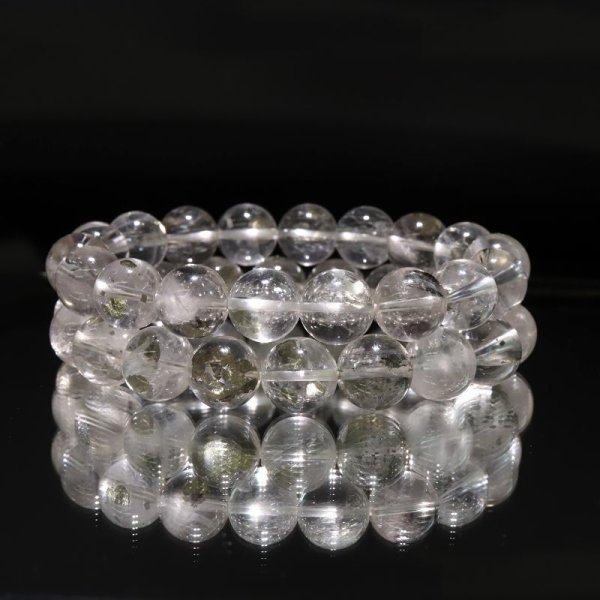 画像4: ブレス　マーカサイトインクォーツ＜ブラジル産＞　丸　約11.5mm　マルカジット　強い意志　夢　願い　憧れ　パワーストーン　天然石　品番：17823