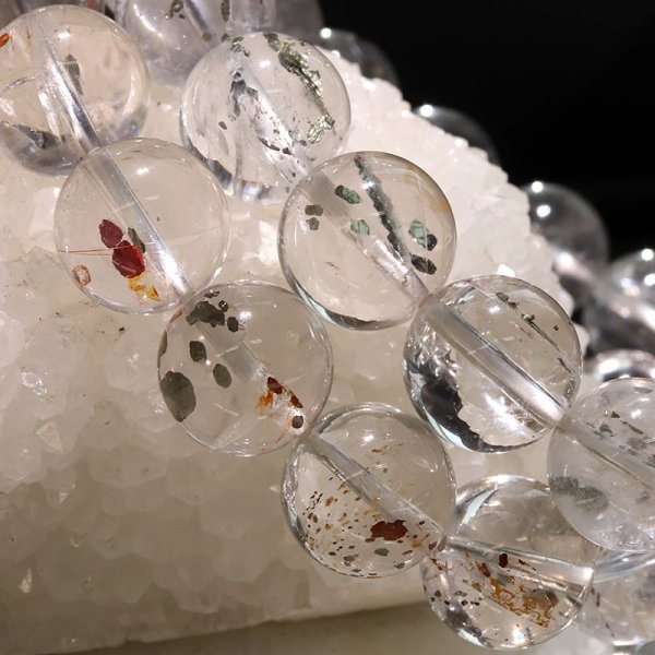 画像5: ブレス　マーカサイトインクォーツ＜ブラジル産＞　丸　約12mm　マルカジット　強い意志　夢　願い　憧れ　パワーストーン　天然石　品番：17824