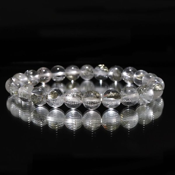 画像4: ブレス　マーカサイトインクォーツ＜ブラジル産＞　丸　約8mm　マルカジット　強い意志　夢　願い　憧れ　パワーストーン　天然石　品番：17816