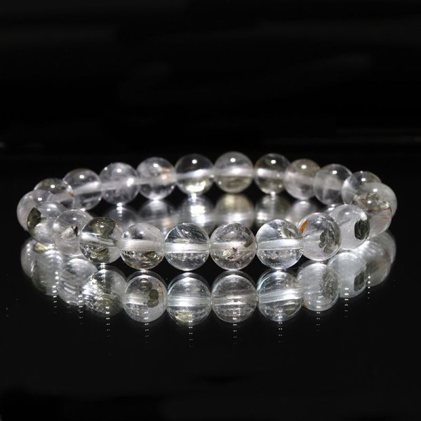 画像4: ブレス　マーカサイトインクォーツ＜ブラジル産＞　丸　約8.5mm　マルカジット　強い意志　夢　願い　憧れ　パワーストーン　天然石　品番：17817