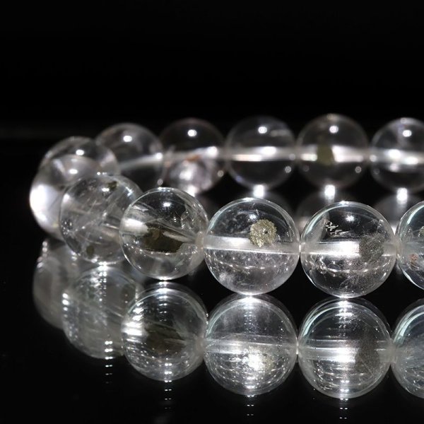 画像3: ブレス　マーカサイトインクォーツ＜ブラジル産＞　丸　約11〜11.5mm　マルカジット　強い意志　夢　願い　憧れ　パワーストーン　天然石　品番：17822