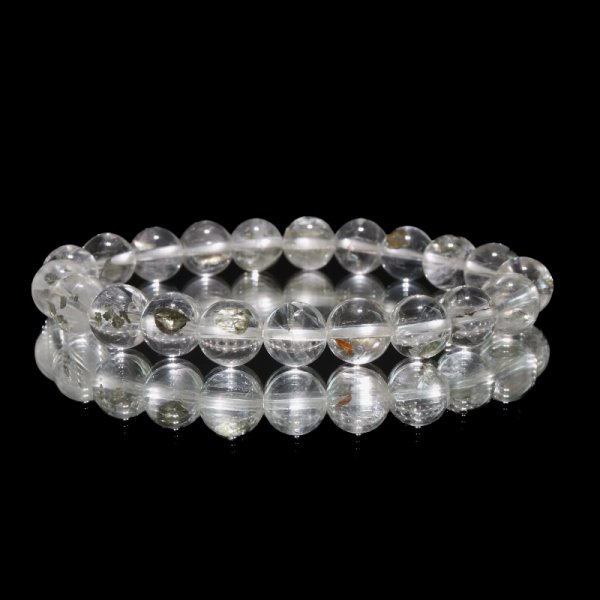 画像4: ブレス　マーカサイトインクォーツ＜ブラジル産＞　丸　約9mm　マルカジット　強い意志　夢　願い　憧れ　パワーストーン　天然石　品番：17818