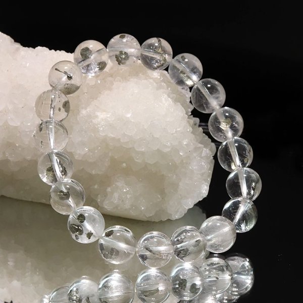 画像6: ブレス　マーカサイトインクォーツ＜ブラジル産＞　丸　約10mm　マルカジット　強い意志　夢　願い　憧れ　パワーストーン　天然石　品番：17820