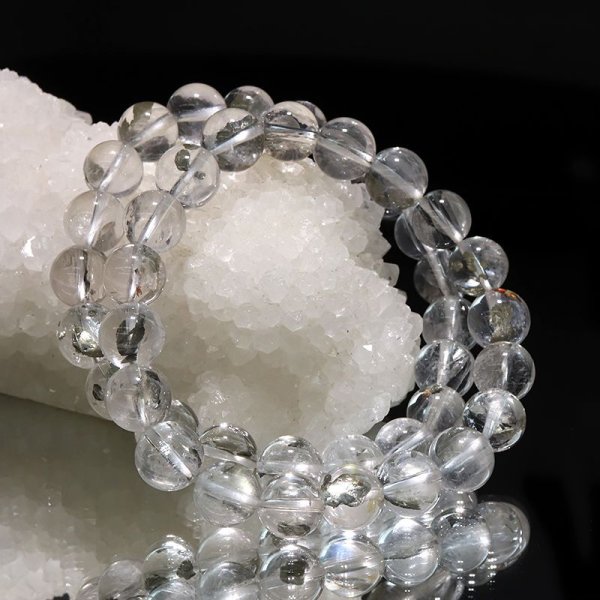 画像6: ブレス　マーカサイトインクォーツ＜ブラジル産＞　丸　約9.5mm　マルカジット　強い意志　夢　願い　憧れ　パワーストーン　天然石　品番：17819