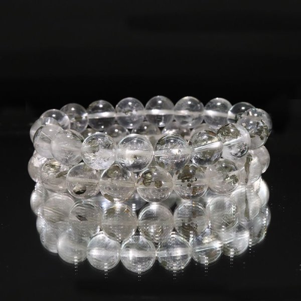 画像4: ブレス　マーカサイトインクォーツ＜ブラジル産＞　丸　約11mm　マルカジット　強い意志　夢　願い　憧れ　パワーストーン　天然石　品番：17821