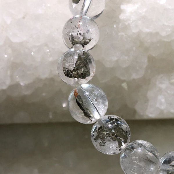 画像5: ブレス　マーカサイトインクォーツ＜ブラジル産＞　丸　約8mm　マルカジット　強い意志　夢　願い　憧れ　パワーストーン　天然石　品番：17816