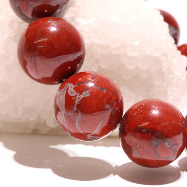 画像4: 【日本銘石】ブレス　佐渡赤玉石＜新潟県＞　赤　丸　約16mm　活力　精神力　洞察力　パワーストーン　天然石　品番：17845
