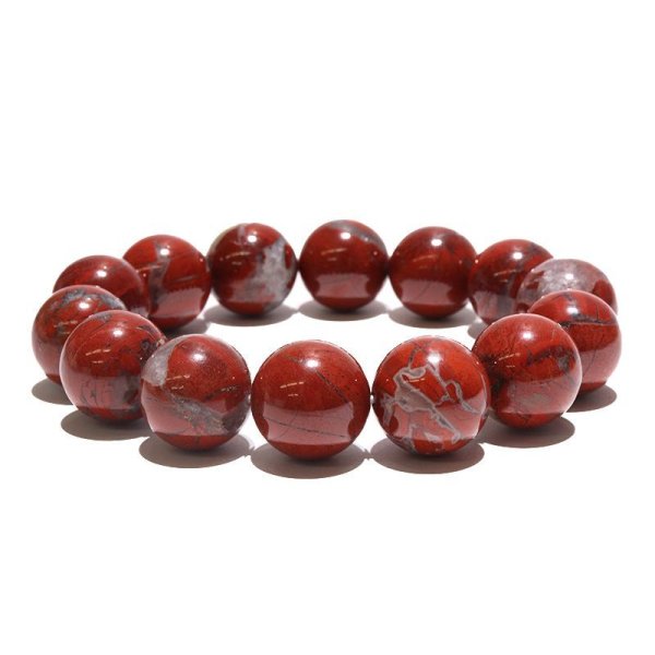 画像3: 【日本銘石】ブレス　佐渡赤玉石＜新潟県＞　赤　丸　約16mm　活力　精神力　洞察力　パワーストーン　天然石　品番：17845