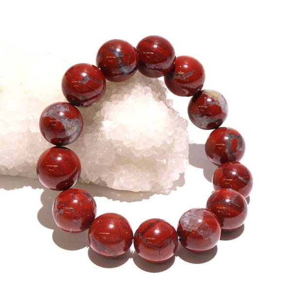 画像5: 【日本銘石】ブレス　佐渡赤玉石＜新潟県＞　赤　丸　約16mm　活力　精神力　洞察力　パワーストーン　天然石　品番：17845