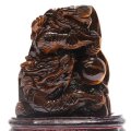 【一点物】置物　タイガーアイ　龍　アフリカ産　台付き　風水　家庭円満　出世　商運　財運　金運　仕事運　お守り　パワーストーン　天然石　品番：17850