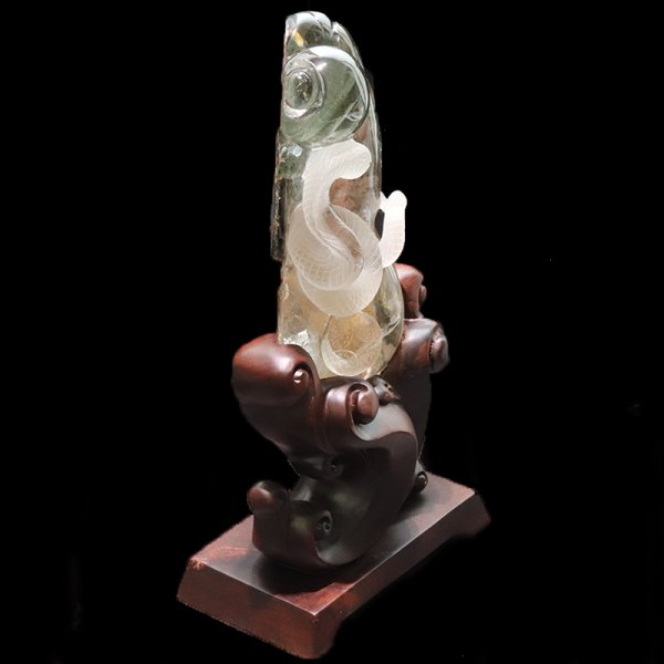 画像4: 【一点物】置物　ガーデンクォーツ　蛇　ブラジル産　干支　弁財天の眷属　台付き　癒し　心のヒーリング　精神安定　自然治癒力　パワーストーン　天然石　品番：17869