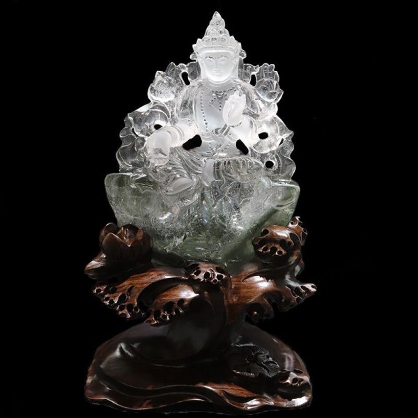 画像5: 【一点物】置物　ガーデンクォーツ　グリーンターラ　ブラジル産　菩薩　台付き　癒し　心のヒーリング　精神安定　自然治癒力　パワーストーン　天然石　品番：17866