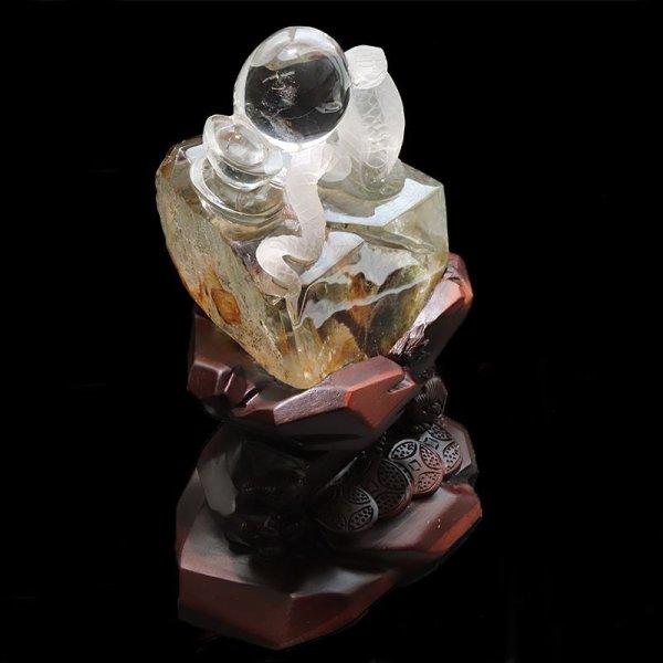 画像4: 【一点物】置物 ガーデンクォーツ 蛇 ブラジル産 干支 弁財天の眷属 台付き 癒し 心のヒーリング 精神安定 自然治癒力 パワーストーン 天然石 品番:17867