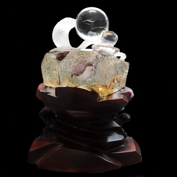 画像6: 【一点物】置物 ガーデンクォーツ 蛇 ブラジル産 干支 弁財天の眷属 台付き 癒し 心のヒーリング 精神安定 自然治癒力 パワーストーン 天然石 品番:17867