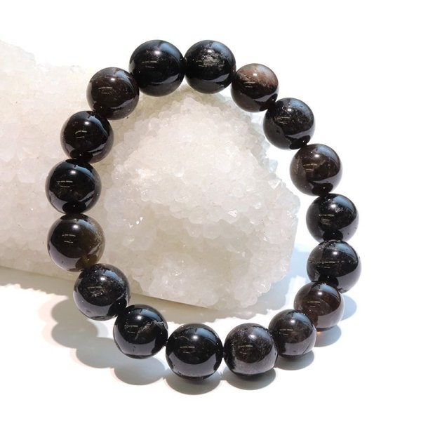 画像5: 【日本銘石】ブレス　山梨黒平黒水晶＜山梨県＞　草入り　AAランク　丸約12mm　証明書付き　浄化　厄除け　邪気払い　パワーストーン　天然石　品番：17917
