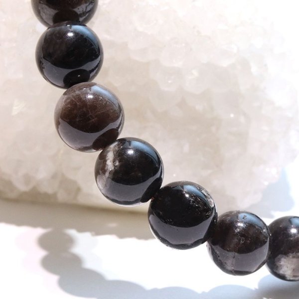 画像4: 【日本銘石】ブレス　山梨黒平黒水晶＜山梨県＞　草入り　Aランク　丸約8mm　証明書付き　浄化　厄除け　邪気払い　パワーストーン　天然石　品番：17915