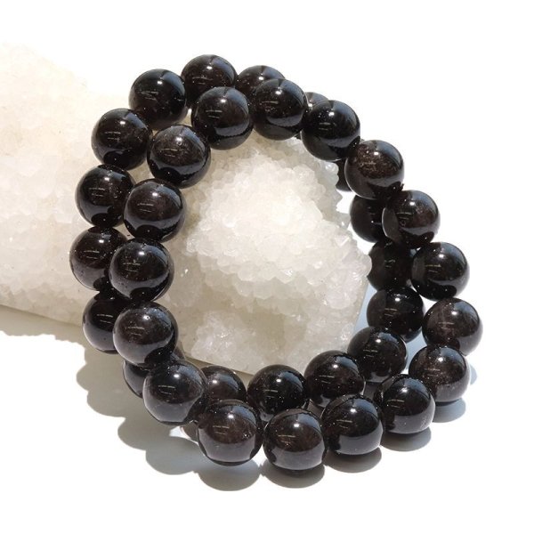 画像5: 【日本銘石】ブレス　山梨黒平黒水晶＜山梨県＞　草入り　AAランク　丸約12mm　手磨き　桐箱付き　原石付き　証明書付き　浄化　厄除け　邪気払い　パワーストーン　天然石　品番：17927