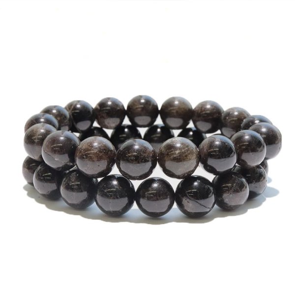 画像3: 【日本銘石】ブレス　山梨黒平黒水晶＜山梨県＞　草入り　AAAランク　丸約12mm　手磨き　桐箱付き　原石付き　証明書付き　浄化　厄除け　邪気払い　パワーストーン　天然石　品番：17928