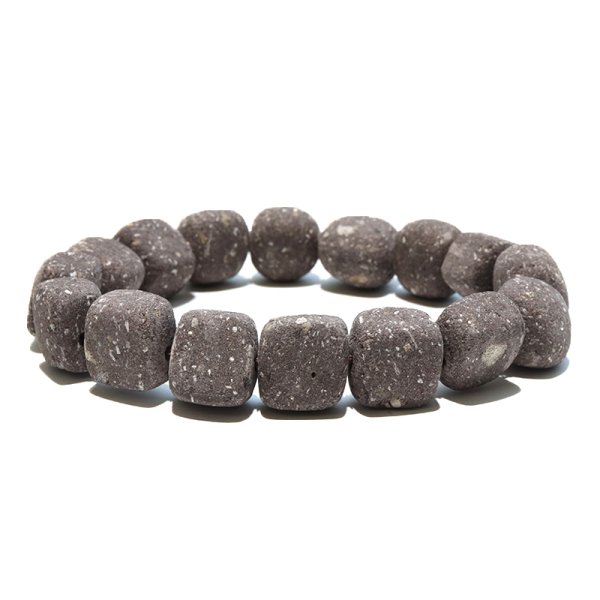 画像3: 【日本銘石】ブレス　八女石＜福岡県＞　ラフ中サイズ　約14mm　勝負運　変化　出世　パワーストーン　天然石　品番：17926