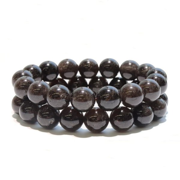 画像3: 【日本銘石】ブレス　山梨黒平黒水晶＜山梨県＞　草入り　AAランク　丸約12mm　手磨き　桐箱付き　原石付き　証明書付き　浄化　厄除け　邪気払い　パワーストーン　天然石　品番：17927