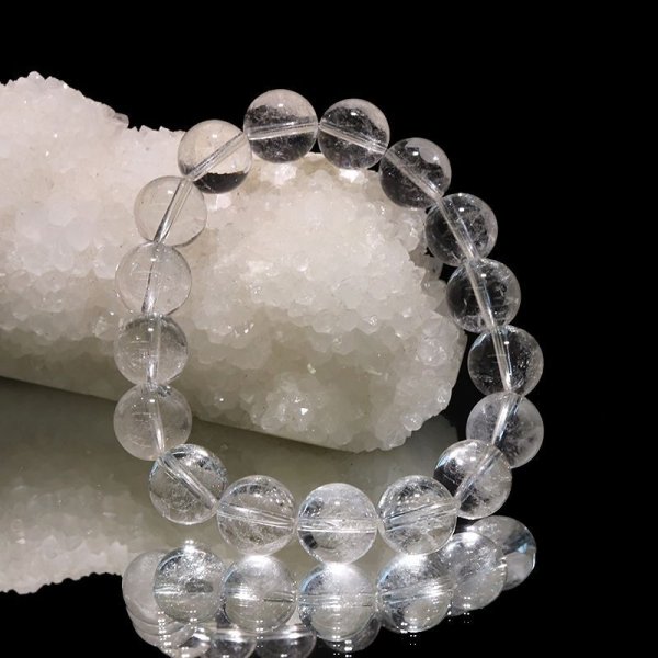 画像5: 【日本銘石】ブレス　山梨黒平水晶＜山梨県＞　AAランク　丸　約12mm　手磨き　桐箱付き　原石付き　証明書付き　浄化　厄除け　邪気払い　パワーストーン　天然石　品番：17943