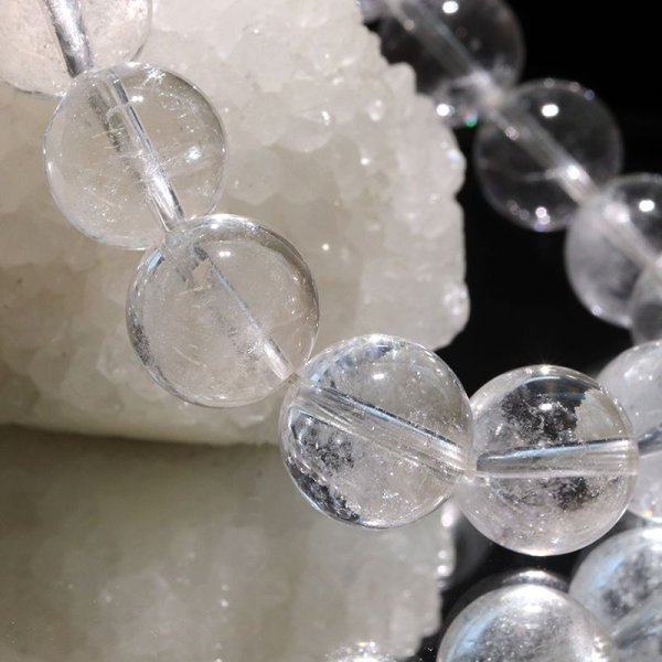 画像4: 【日本銘石】ブレス　山梨黒平水晶＜山梨県＞　AAランク　丸　約12mm　手磨き　桐箱付き　原石付き　証明書付き　浄化　厄除け　邪気払い　パワーストーン　天然石　品番：17943