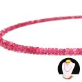 【現品限り】ネックレス　レッドスピネル＜ミャンマー産＞　ソロバンカット　約2〜3mm　成功　目標達成　魔除け　厄除け　潜在能力　パワーストーン　天然石　品番：17971