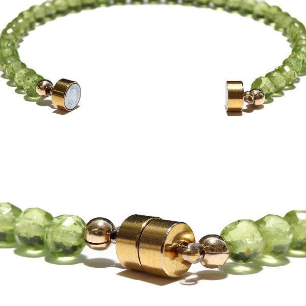 画像6: ブレス　ペリドット＜中国産＞　カット　約4mm　マグネット式　夫婦愛　癒し　希望　パワーストーン　天然石　品番：17960