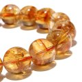 ブレス　シトリンファントム＜ブラジル産＞　丸　約12.5mm　幸運　金運　仕事運　11月の誕生石　パワーストーン　天然石　品番：18015