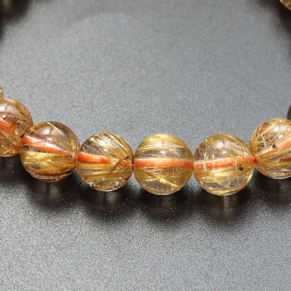 画像3: ブレス　タイチンルチルクォーツ＜ブラジル産＞　丸　約8mm　金運　財運　ギャンブル運　パワーストーン　天然石　品番：18026