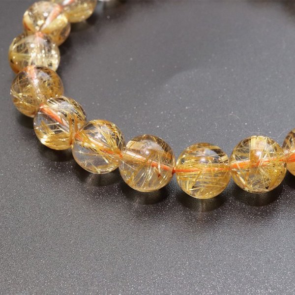 画像4: ブレス　タイチンルチルクォーツ＜ブラジル産＞　丸　約8.5mm　金運　財運　ギャンブル運　パワーストーン　天然石　品番：18027