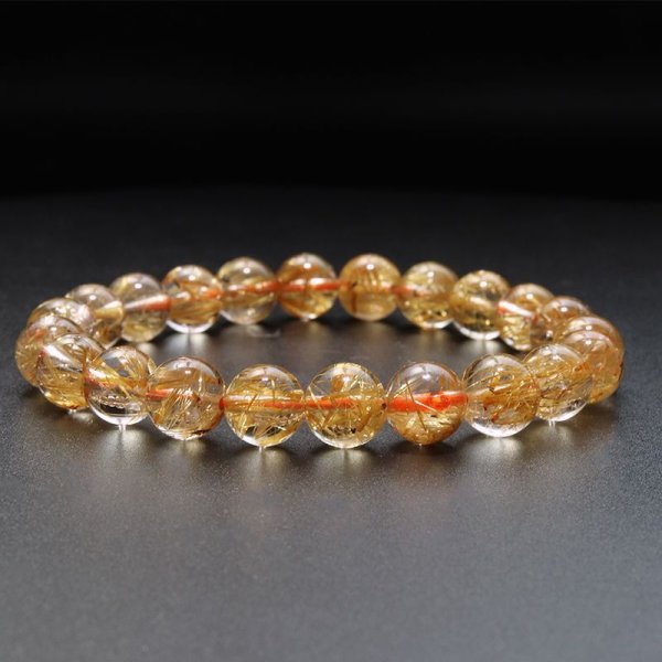 画像3: ブレス　タイチンルチルクォーツ＜ブラジル産＞　丸　約8.5mm　金運　財運　ギャンブル運　パワーストーン　天然石　品番：18027