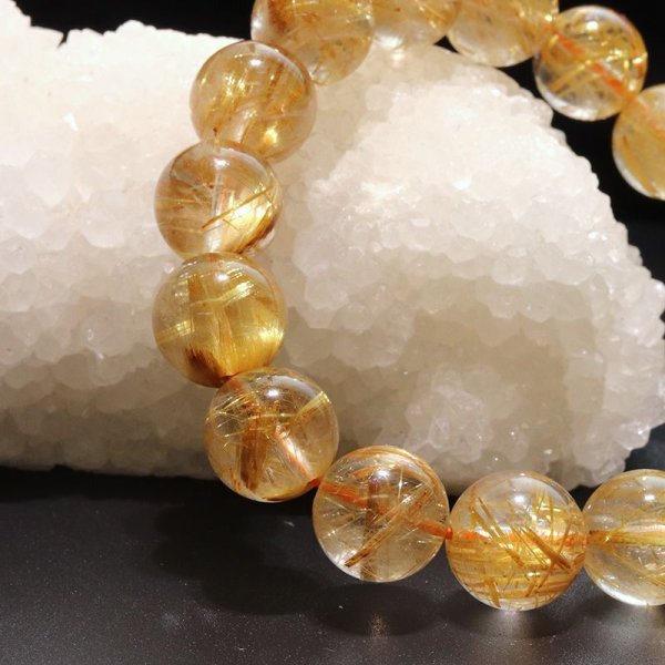 画像6: ブレス　タイチンルチルクォーツ＜ブラジル産＞　丸　約12mm　金運　財運　ギャンブル運　パワーストーン　天然石　品番：18030